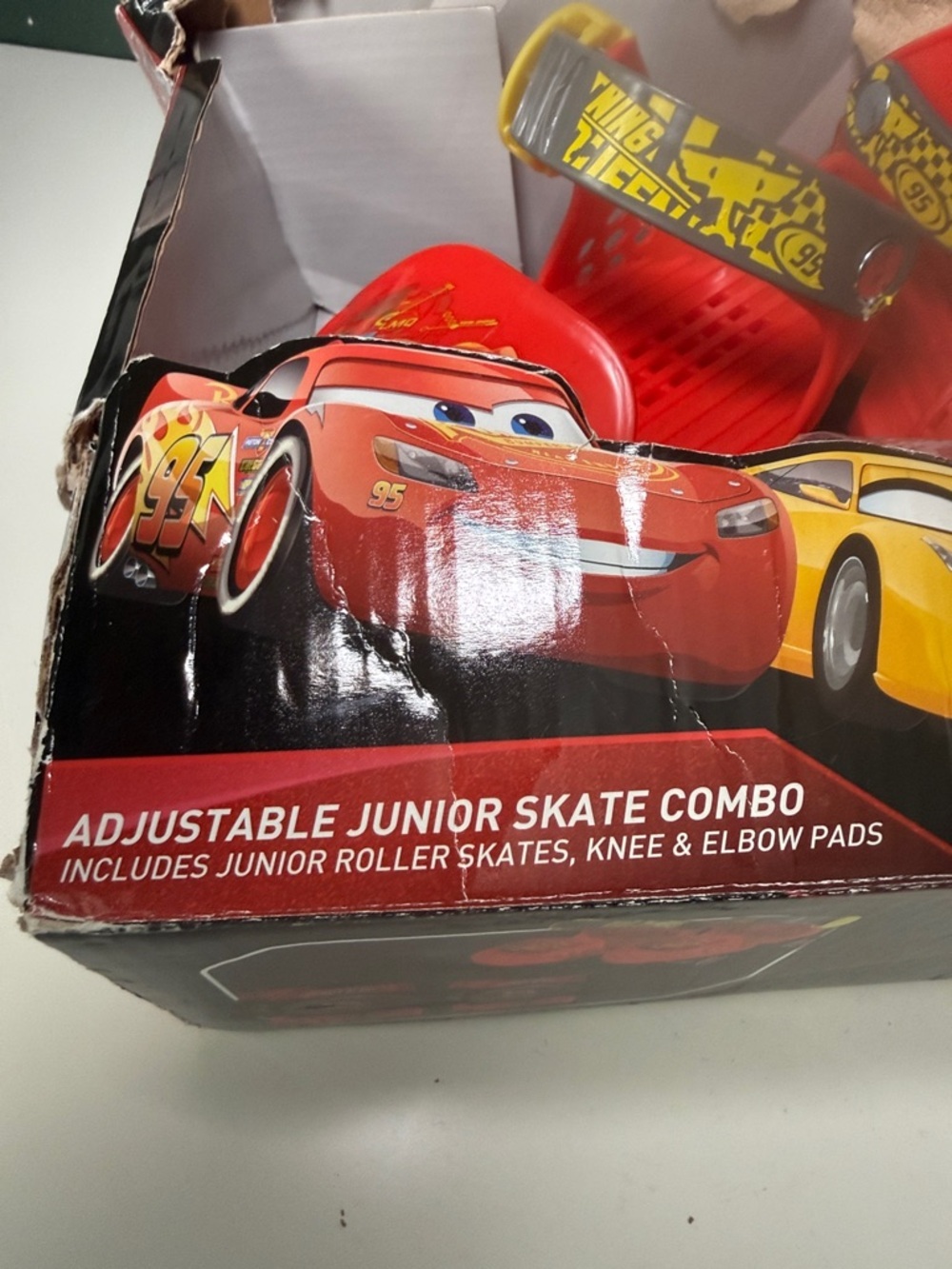 NEW! Disney Pixar Cars Kids Adjustable Junior Roller Skates w/ Knee Elbow Pads - Picture 3 of 10